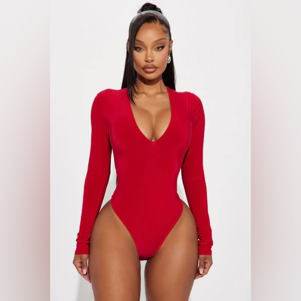 Take The Plunge Lined Long Sleeve Bodysuit